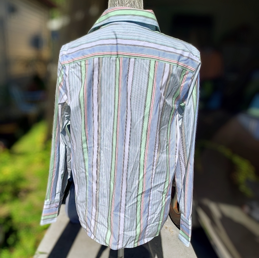 Talbots Mulit Colored Button Down Top -14 Size - image 4